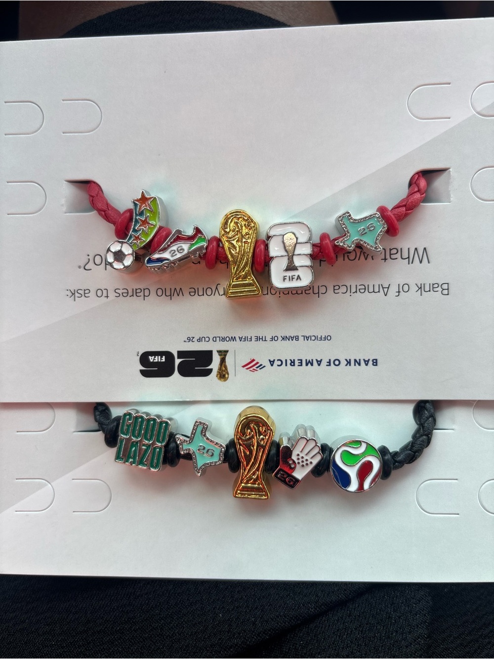 FIFA World Cup 26 Charm Bracelet - Red, blue or Black